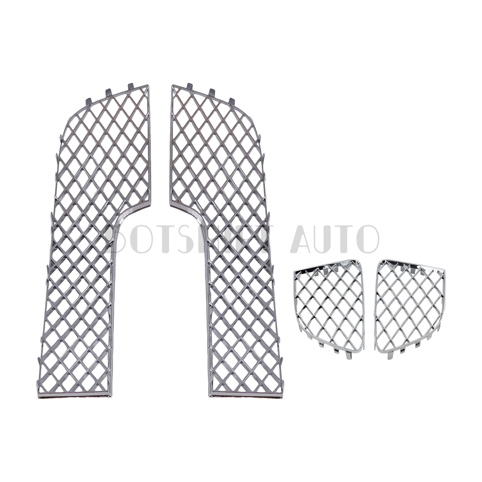 4PCS For 2012-2015 Bentley Continental GT GTC Bumper Lower Mesh Grille Chrome