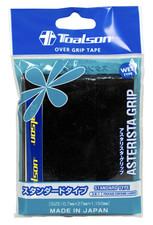 Paquete de 3 tacky de tenis negro Toalson Asterista Overgrip hecho en Japón