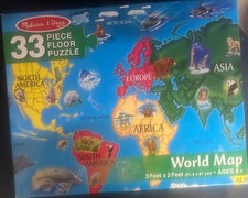 Melissa And Doug World Map Jumbo Floor Puzzle 33pc
