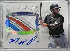2018 Panini Flawless Patch Autograph Marcell Ozuna Miami Marlins #PA-MO /25