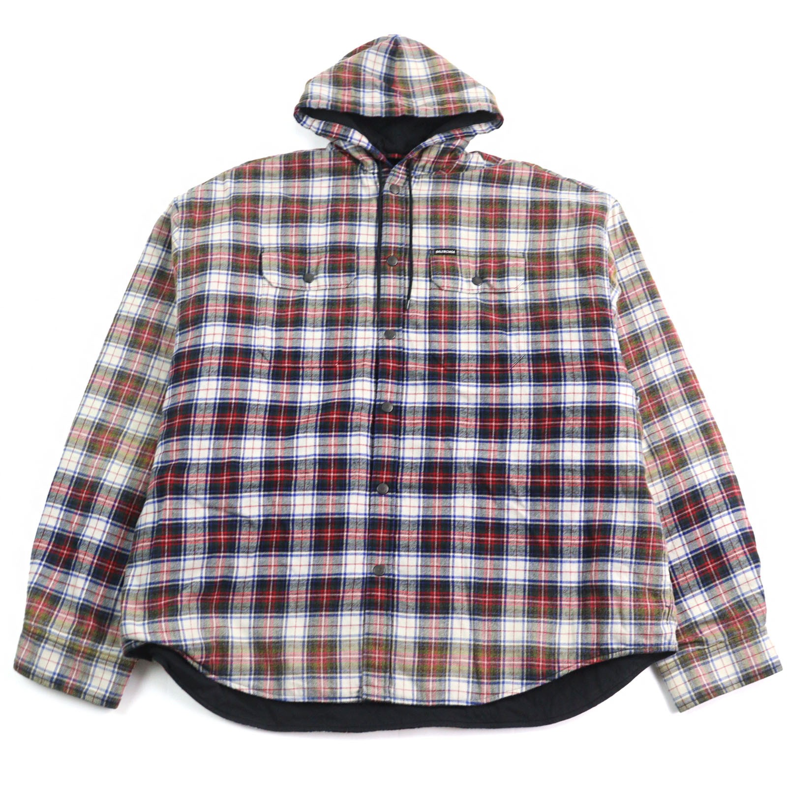 BALENCIAGA Jacket BLEACHED PLAID HOODED SHIRT  multicolor cotton mens S 699223