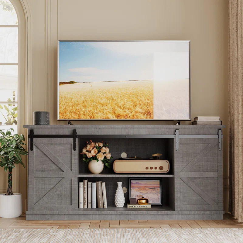 With Sliding Barn Doors For Tvs Up To 65