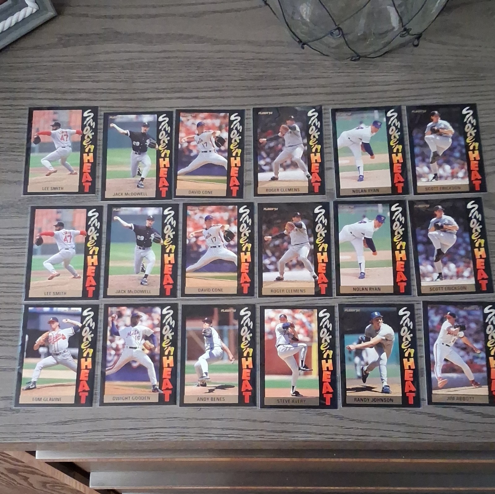 Fleer 1992 Smoke'n Heat 12-Card Insert Lot MLB Baseball Lee Smith Nolan Ryan