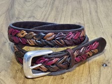 Vtg 1991 The Territory Ahead Size 34 Braided Leather Accent Leather Belt