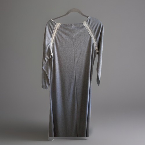 Soft Surroundings Long Nightgown Fleece Gray Medium - Picture 6 of 16