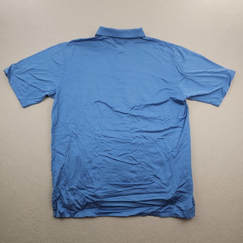 Peter Millar Polo Mens Large Blue Sea Island Golf Swiss Dot Chambray Lightweight - Picture 2 of 6