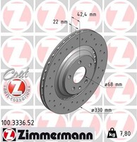 2X Bremsscheibe Sport Z Zimmermann 100.3336.52 FüR A6 C6 Audi 1KW 4F5 4F2 4FH A8