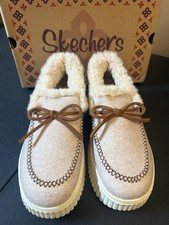 Skechers Moccasin Cozy Lined Slippers -Cozy Ojai-Natural-7M A665699 PO