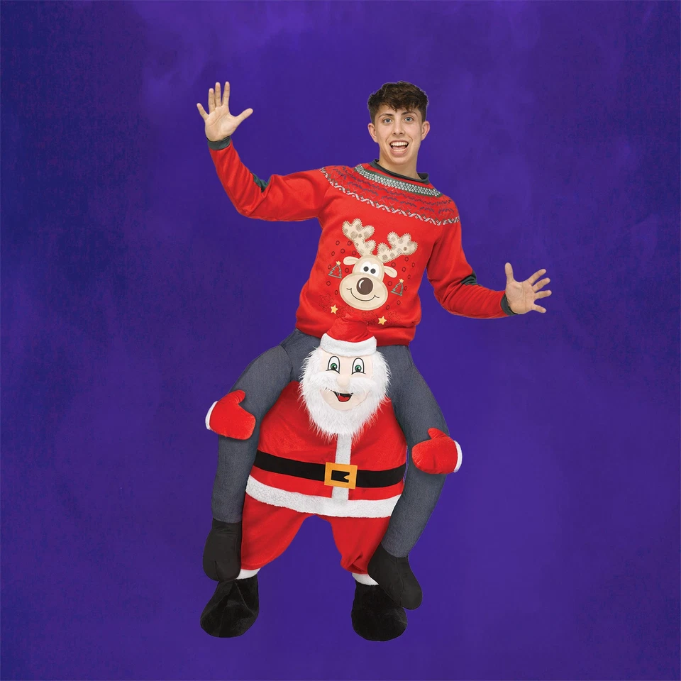 Fun World Carry Me Santa Adulto 3D Personaje Pantalones Navidad Disfraz - Estándar Foto 3 de 4