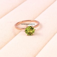 Natural Peridot Ring, August Birthstone, 925 Sterling Silver, Gift For Her