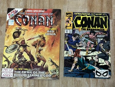 The Savage Sword of Conan (1982) Red Sonja Marvel Special + Conan #231 1990 