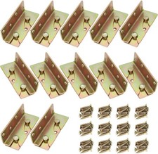 12 Sets Bed Rail Fittings No-Mortise Bed Rail Brackets Heavy Duty Bed Frame Hard