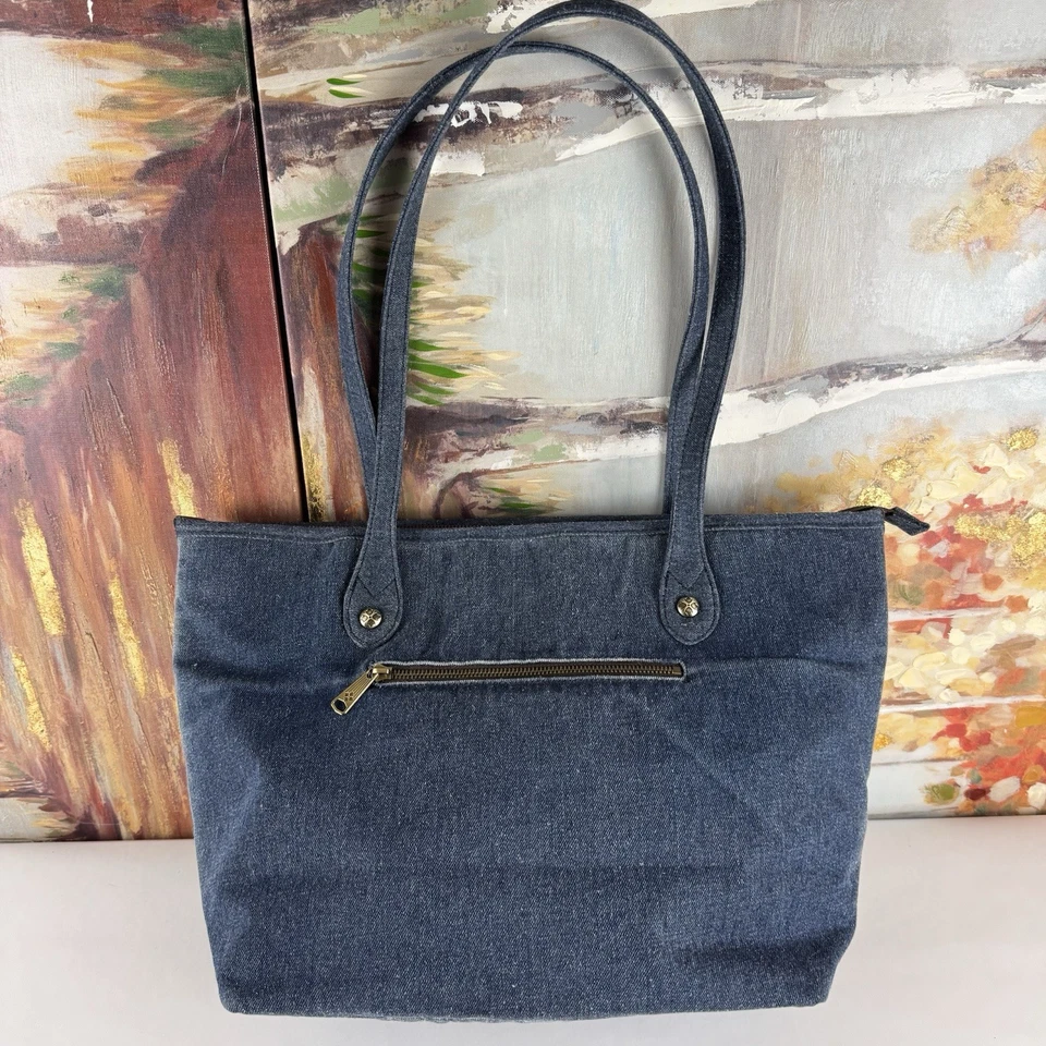 Bolso de Mano Patricia Nash Viotti Denim Azul Tejido Bolso de Hombro Cartera Foto 2 de 4