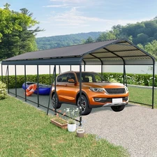 12'x32' Metal Carport Heavy Duty Outdoor Car Shelter Garage for Cars Boats Truck