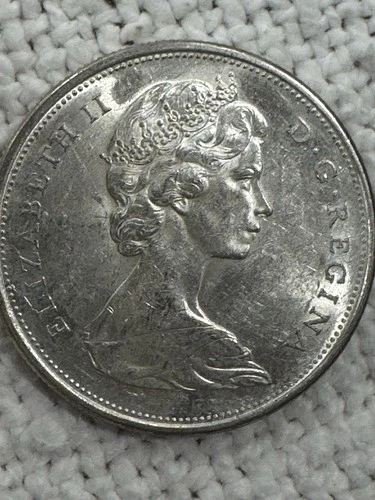 1965 Canada 50 Cent Piece VHG Uncirculated Queen Elizabeth II 80% Silver Coin