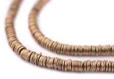Brass Flat Disk Heishi Beads 4mm 24 Inch Strand