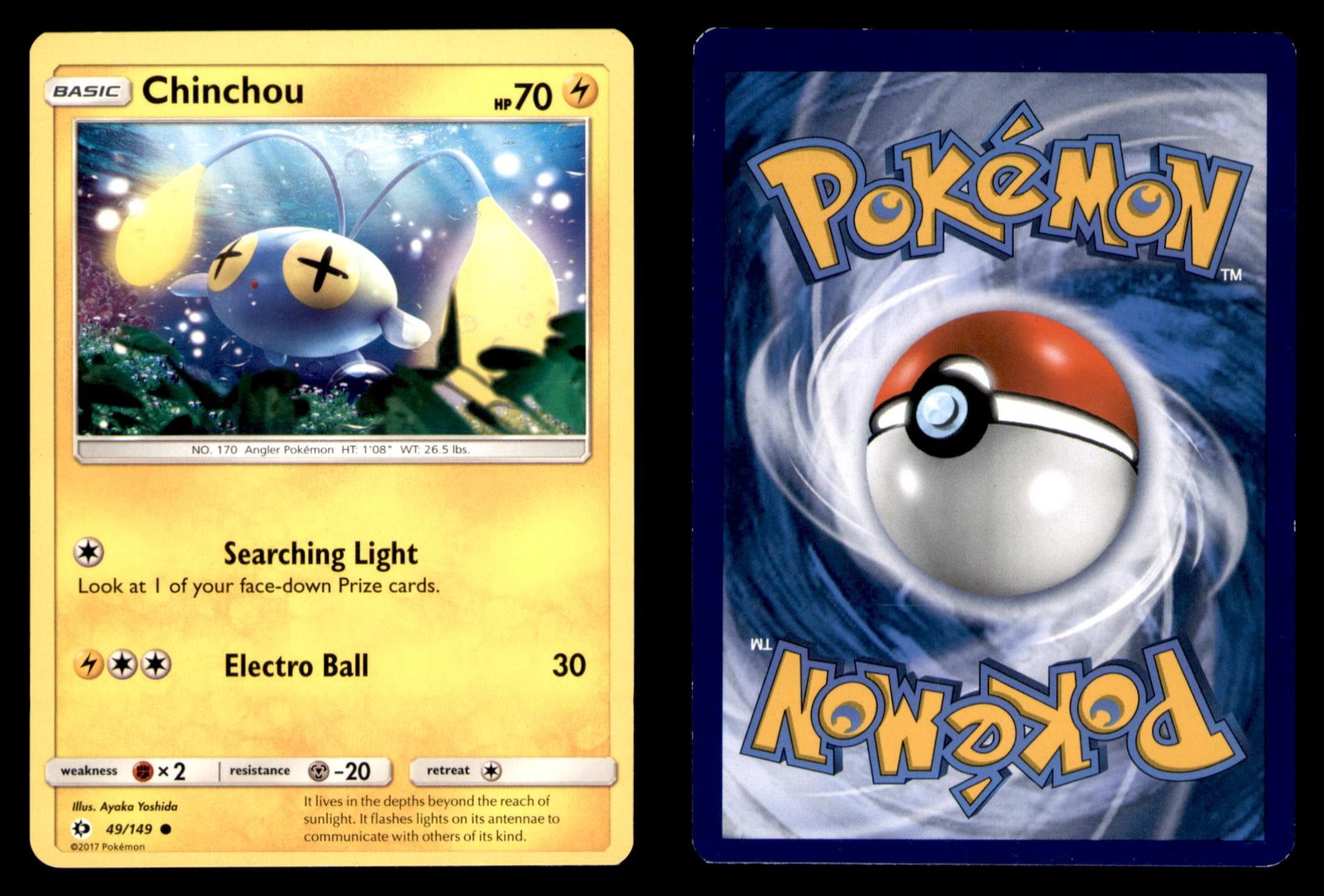 Pokemon SM Base Set Chinchou 49/149 2017 Common