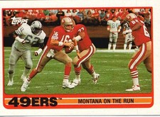 1989 Topps #6b 49ers Team Leaders (Montana On the Run)