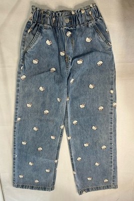 Hello Kitty Sanrio H&M Girls Stretch Waist Jean Pants Size 8-9a