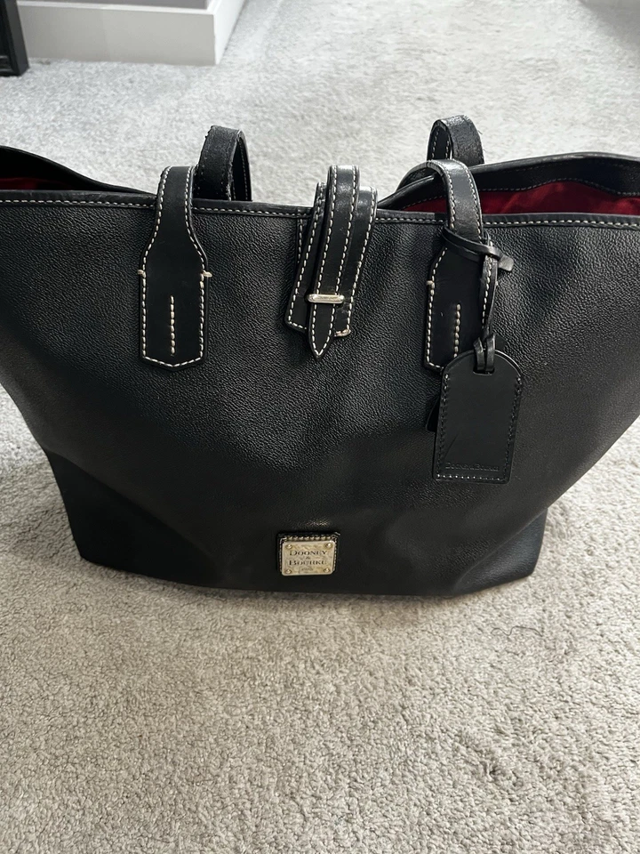 Dooney & Bourke Women's XL Black Pebbled Leather Tote Shoulder Bag - Laptop Bag - Image 3 of 4