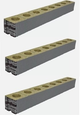 Grodan Rockwool 3'' x 3'' x 2.5'' DELTA 4 BLOCK (24pcs) w/ Hole for Cuttings Clones