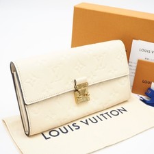 LOUIS VUITTON Monogram Empreinte Portefeuille Sarah Metis Cream Long Wallet