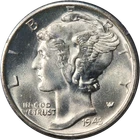 1943-S Mercury Dime GOLD CAC Sticker PCGS MS65 Rattler Holder Blazing Gem