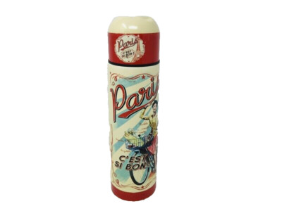 Thermoflasche  Motiv Paris C' EST SI BON ! mit Becher im Deckel - Isolierflasche