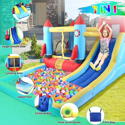Inflatable Bounce House Large Jumper Castle Slide Bouncer Commercial w/ Blower