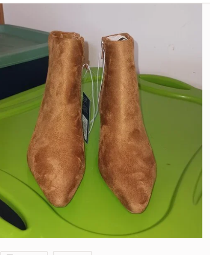 Universal Thread Damen hellbraun Kunstleder seitlicher Reißverschluss Stiefeletten Gr. 11 - Bild 5 von 5