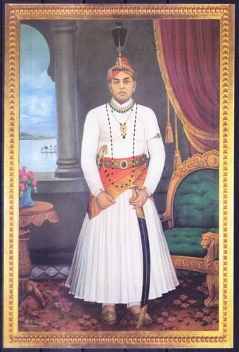 Painting of Maharana Bhagwat Singh by B G Sharma, India Private Postcard