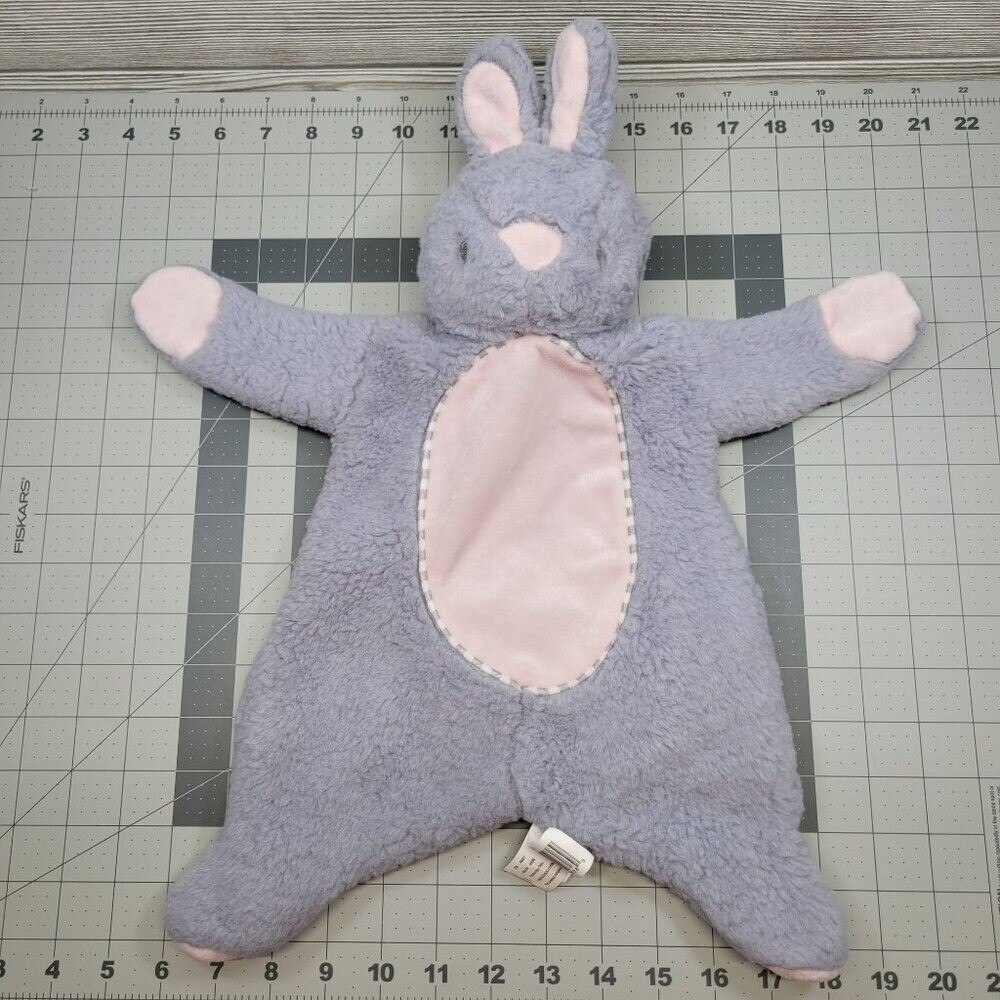 Plush Bunny Rabbit Baby Lovey Flat a Pat Security Blanket Kellytoy Rattle Sounds