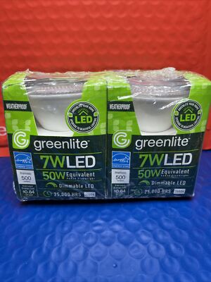 Flood Light Dimmable ~ 2pack GREENLITE  25,000 HRS ~ Weatherproof 7W LED PAR20