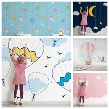 3D Sky Balloon Cartoon Self-adhesive Wallpaper Removable Wallpaper Wall Mural