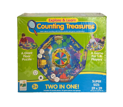 The Learning Journey Explore & Learn Counting Treasures  Giant Floor Puzzle, New