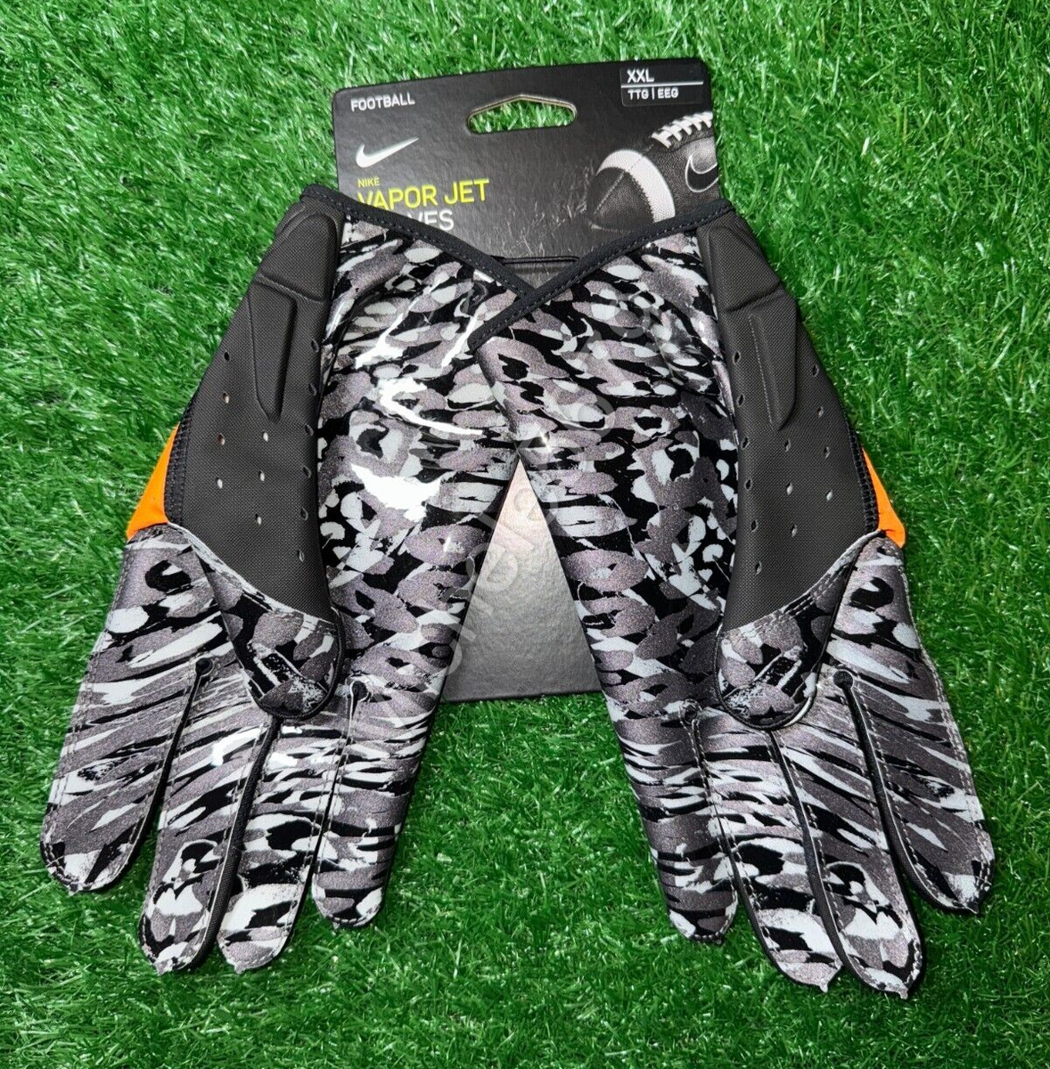 Nike NFL OBJ PE Vapor Jet 6.0 Football Gloves Orange Black Camo