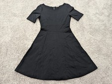 J. Crew Dress Women Size 2 Black 3/4 Sleeve Fit & Flare Zip Casual