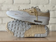 Nike Air Max 1 By You ID Grey Sail Gold Custom Women Size 13.5/Men 12 FJ8893-900