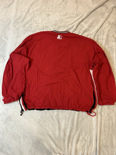 Vintage Starter Pullover Windbreaker 2XL Nebraska reversible Huskers Red - Picture 2 of 8