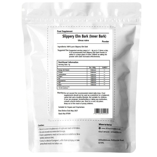 Slippery Elm Inner Bark Powder High A Grade Quality Grown In Nature Premium UK - Picture 2 of 12