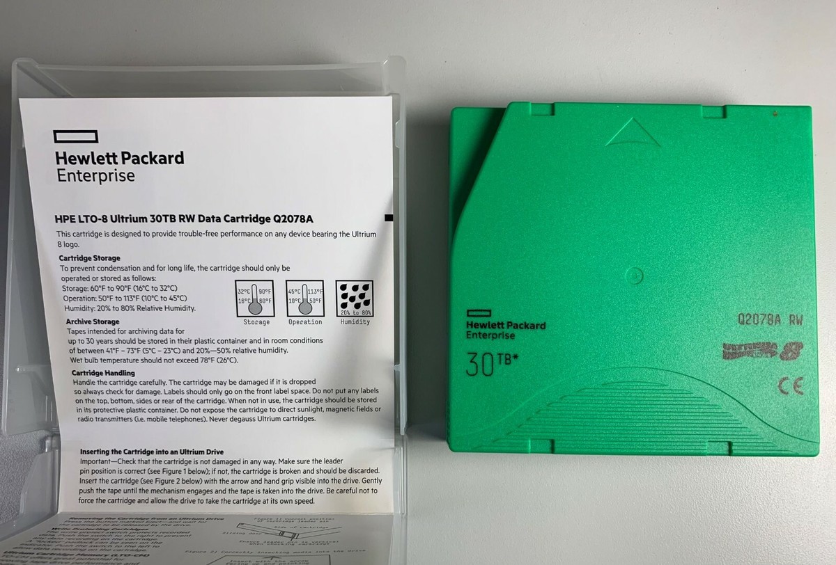 5本　Hewlett Packard Enterprise LTO-8 30TB HPE LTO‑8 Ultrium 30TB RW Non Custom Labeled Library Pack 20