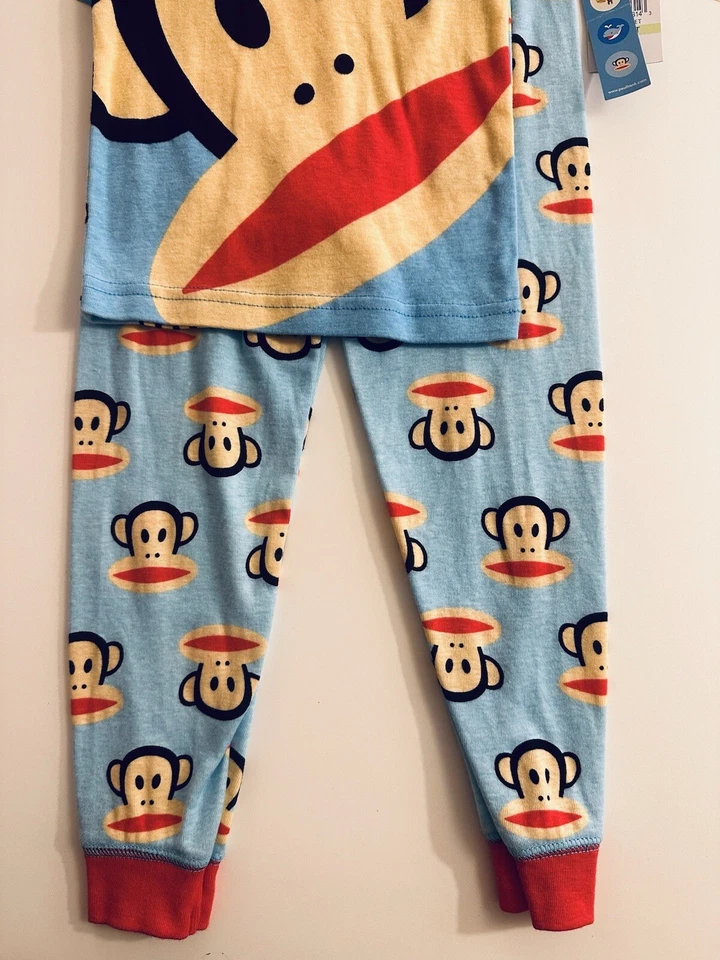Nuevo con etiquetas Paul Frank Monkey Boys Unisex 4T Lindo 2 piezas Pijama Prendas para dormir 100% Algodón Azul Foto 3 de 4