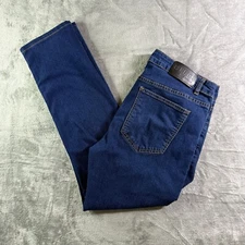 Blu Rock Denim Jeans Slim Fit Dark Wash Casual Pants Mens 34x30