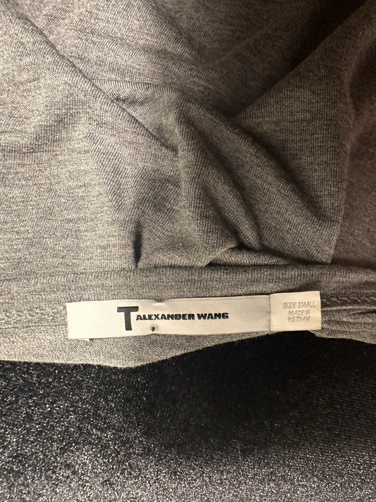 Abito t shirt T BY ALEXANDER WANG orlo basso alto con tasca anteriore grigio + taglia S