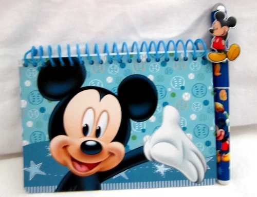 Mickey Mouse Blue 5.625" x 4" Character Autograph Book&Character Clicker Pen-New - Picture 1 of 4