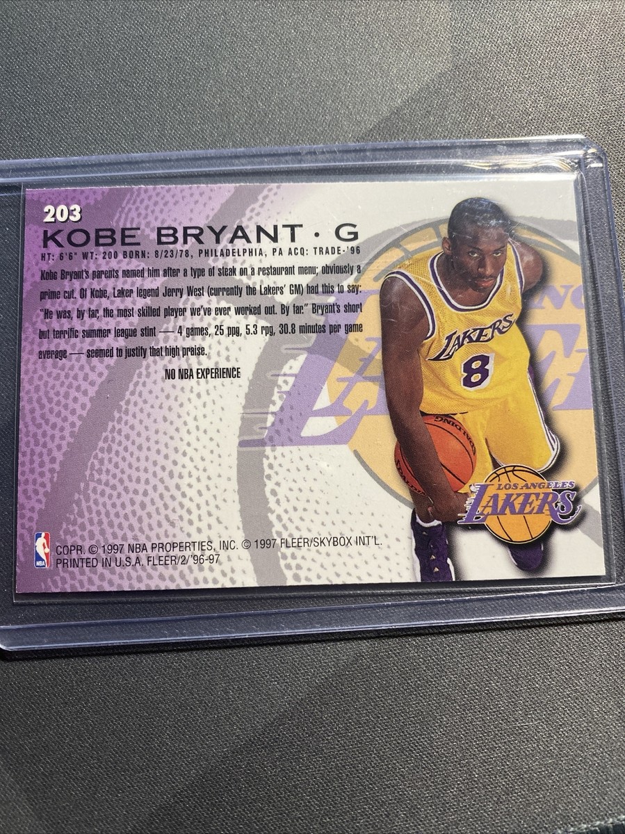 Kobe Bryant, Rookie Card, 96-97, FLEER, 203. RARE 🔥🔥 | eBay