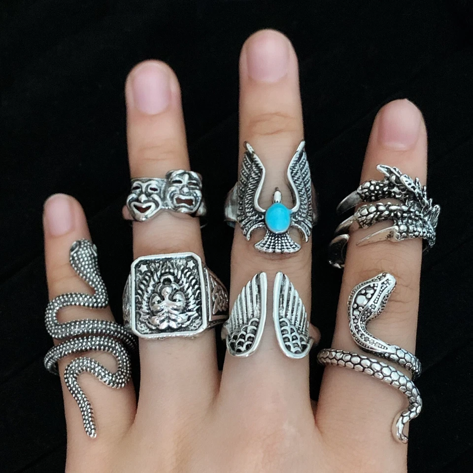 Lotes a Granel 30 Top Gótico Punk Vintage Anel Animal Cobra Moda Rock Presente Joias - Imagem 3 de 4