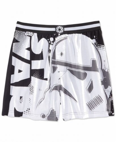 $42 Star Wars Underwear Men Black White Stormtrooper Knit Boxer Shorts Size S - Picture 1 of 4