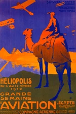 1910 HELIOPOLIS GRANDE SEMAINE D’AVIATION EGYPT AIRPLANE VINTAGE POSTER REPRO
