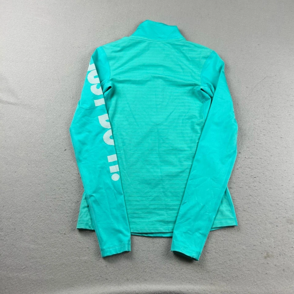 Sudadera Nike Pro Mujer Pequeña Aqua DriFit Just Do It Mangas Largas Pullover Foto 4 de 4